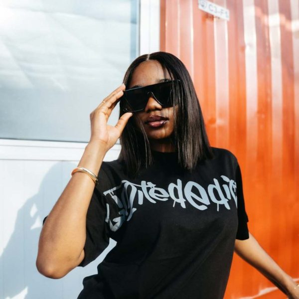 Women Graphic Black Tee